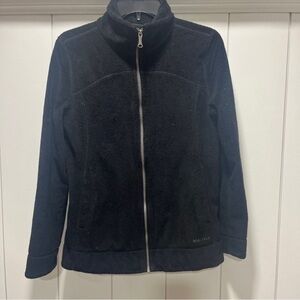 MARMOT Women's Plush Embroidered Floral Black Fleece Jacket, Size Small M